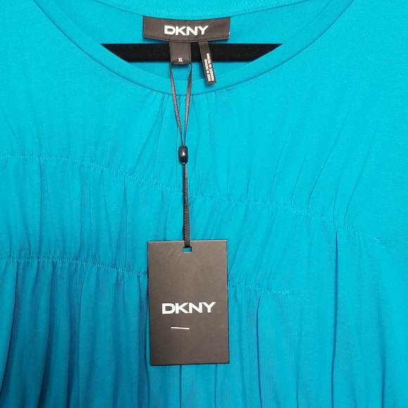 DKNY Women's Short Sleeve Ruched Top - XL - Picture 9 of 10